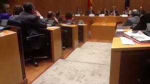 La primera part de la compareixença de Draghi al Congrés, enregistrada pels diputats d’ICV