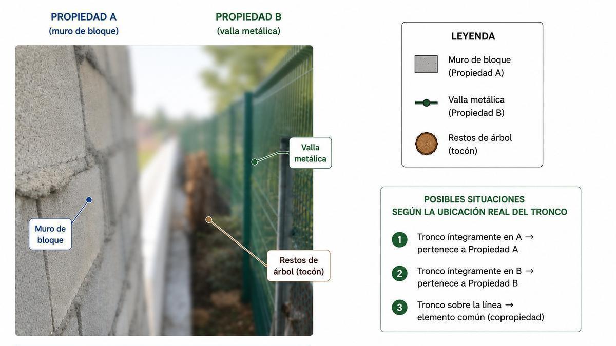 Un árbol entre dos propiedades puede convertirse en el origen de un conflicto vecinal cuando los límites físicos no coinciden con los jurídicos.