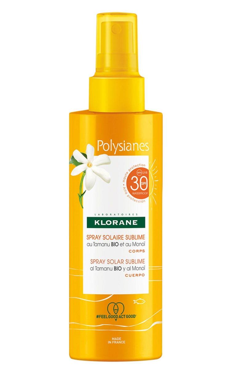 Spray Solar Sublime alta protección SPF30, de Klorane