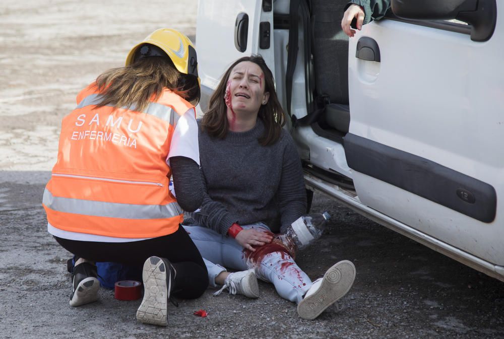 Simulacro de la Escuela de Enfermería de Castelló