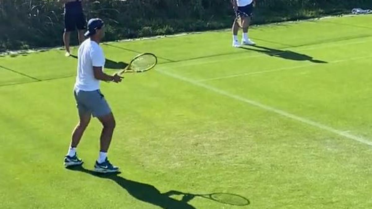 Nadal entrenando en el All England Club