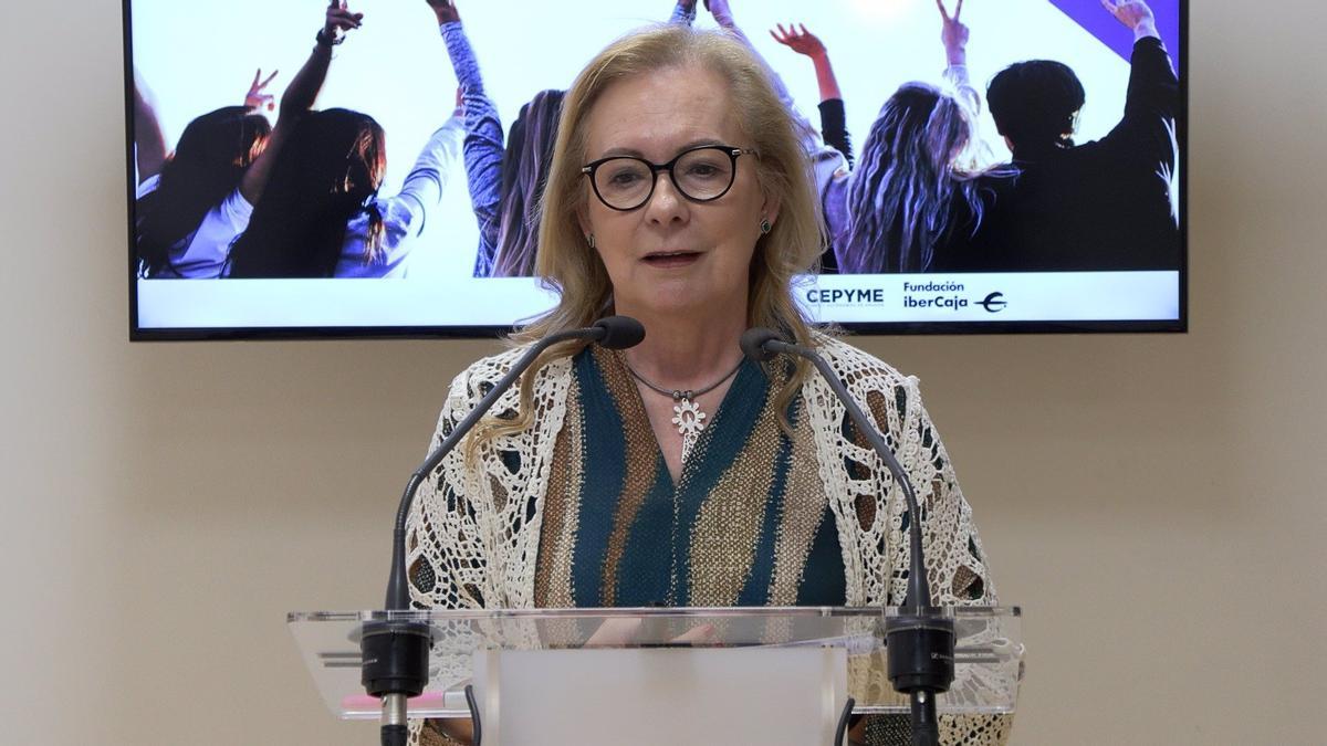 María Jesús Lorente, presidenta de Cepyme Aragón, este lunes en Zaragoza.