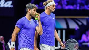 Zverev y Alcaraz, durante el partido