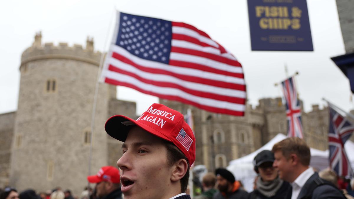 Donald Trump y Melania Trump, en su segunda visita de estado al Reino Unido.