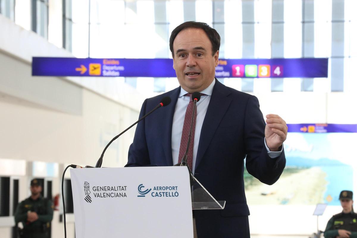 El presidente de la Generalitat, Juanfran Pérez Llorca, este martes en Castellón