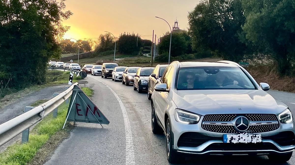 Atasco en la nacional, entre Silleda y Lalín