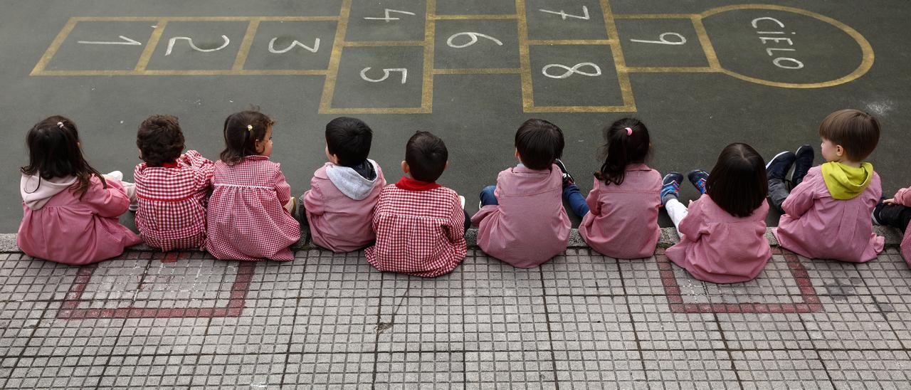 Niños en un colegio de Gijón.