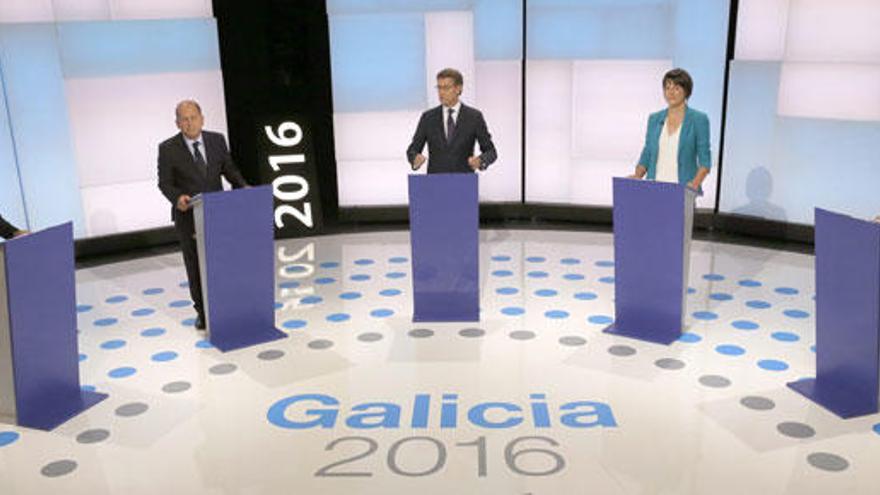 Imagen del debate celebrado ayer entre los candidatos a las elecciones gallegas.