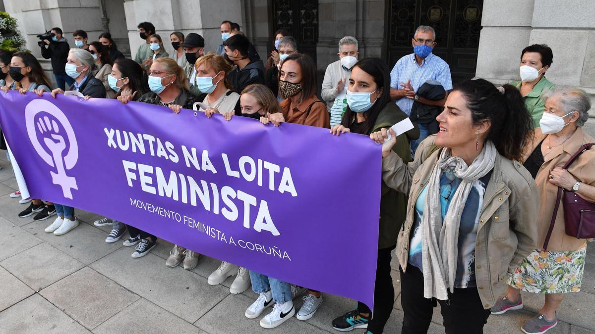 Protesta contra la violencia machista en A Coruña.