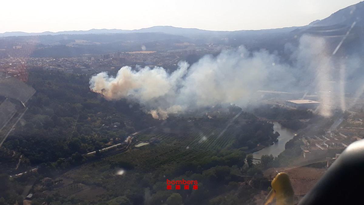 Imatge aèria de l&#039;incendi d&#039;Esparreguera