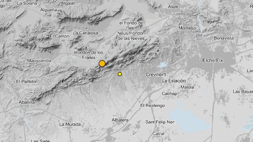 La Sierra de Crevillent registra 2 terremotos de 2,9 y 2 grados durante la pasada noche