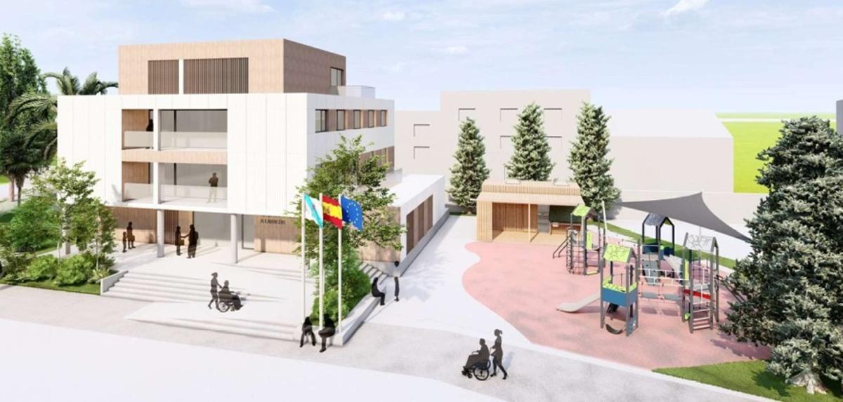 Vista de la futura Casa Consistorial de A Laracha.