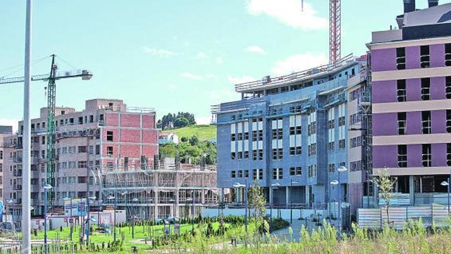 Pisos en construcción en la urbanización que promueve Sogepsa en el barrio de La Magdalena.