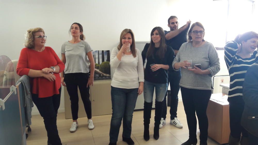 Celebración en el Área de Movilidad tras ganar El Gordo.