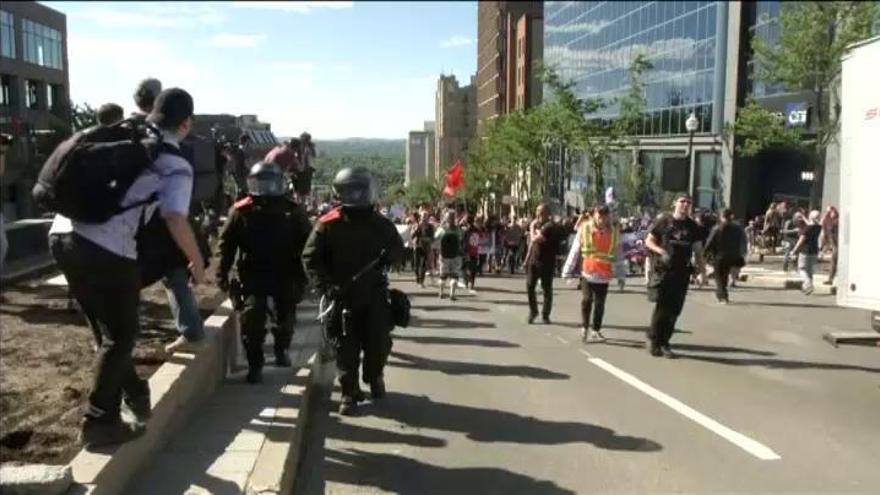 Manifestación en Quebec contra el G-7