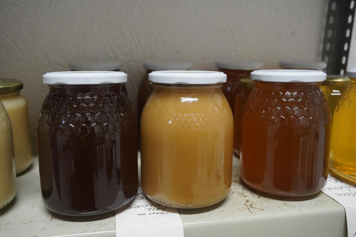 Algunes de les varietats de mel que produeix l’apicultor.