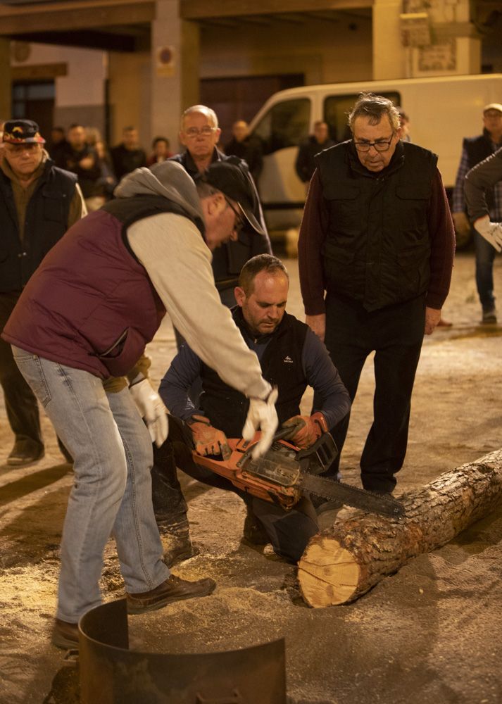 Sant Antoni arranca en Sagunt con la tradicional Plantà del Pi