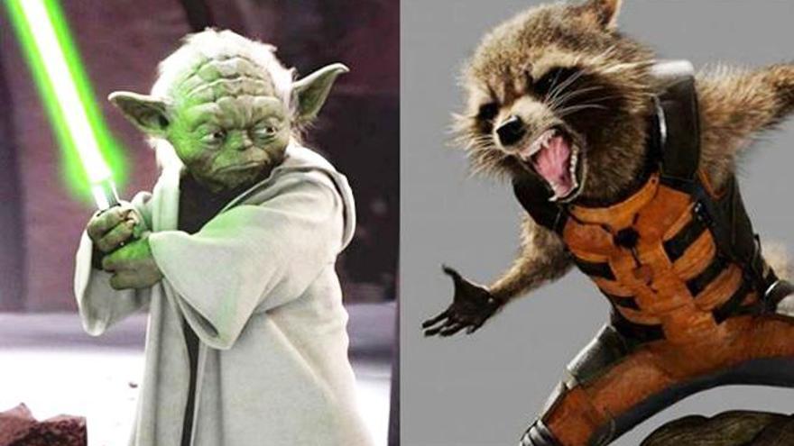 Yoda contra Rocket Raccoon.