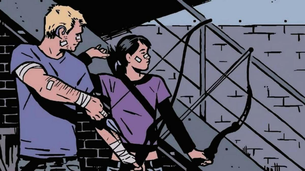 Los personajes de Clint Barton y Kate Bishop, en el 'Ojo de Halcón' de Matt Fraction y David Aja