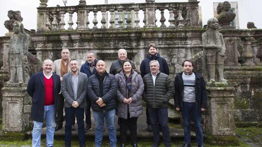 Alcaldes de la comarca (y un edil bergondés), en el Foro de Mariñán del pasado 2 de marzo.