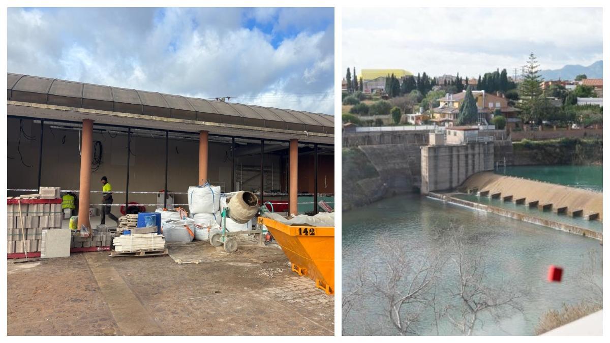 Foto de las obras en el entorno del puente de Santa Quitèria en Almassora.