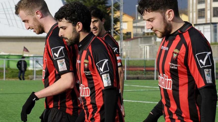 Ayaso, Carra, Suso y Albertito, durante el partido del pasado domingo ante el O Grove. // Bernabé/Javier Lalín