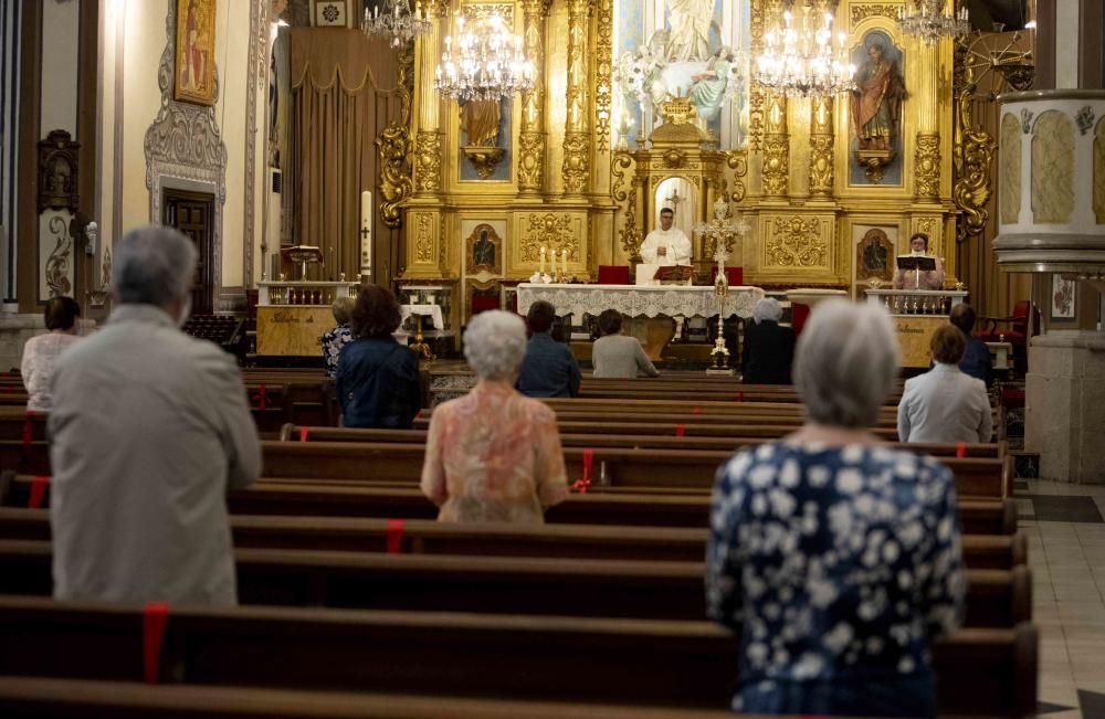 Primera misa en fase 1 en  La Merced de Xàtiva