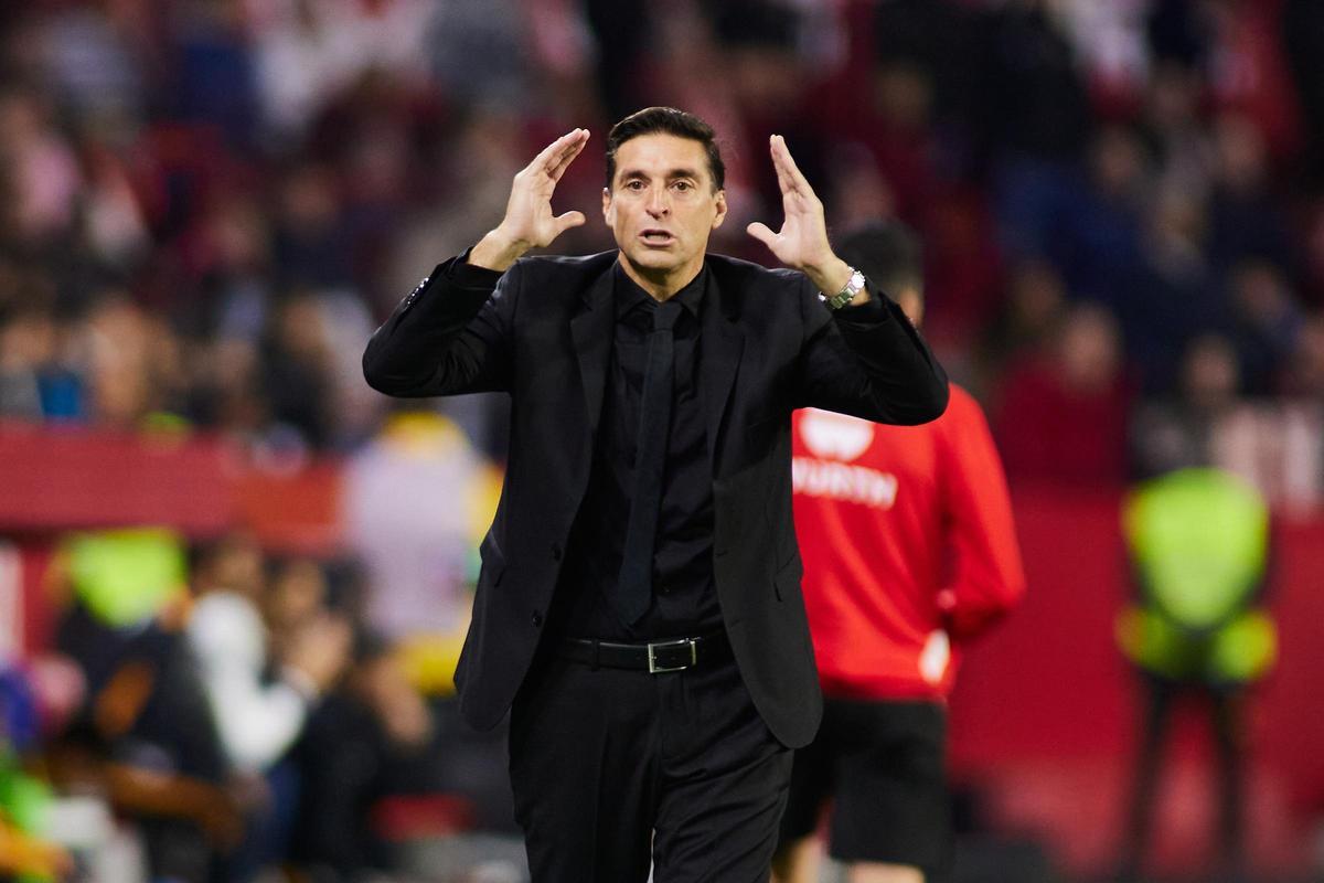 Diego Alonso, durante el Sevilla-Getafe.