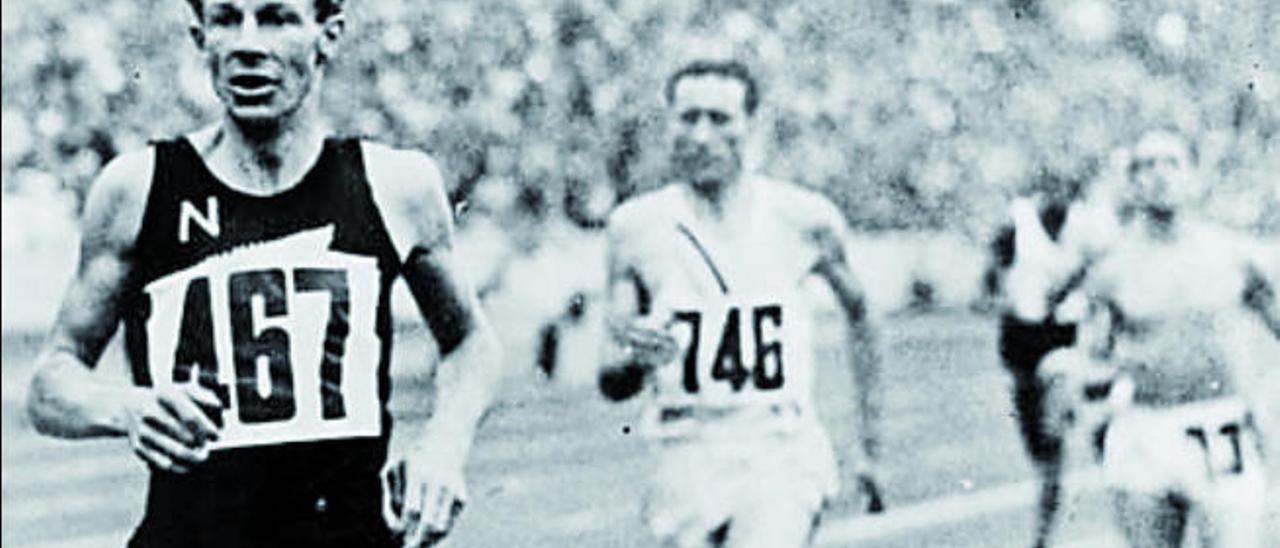 Jack Lovelock, durante la final olímpica de 1936.