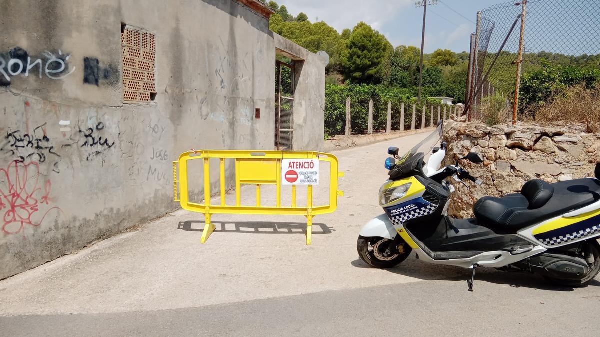 Uno de los accesos restringidos.