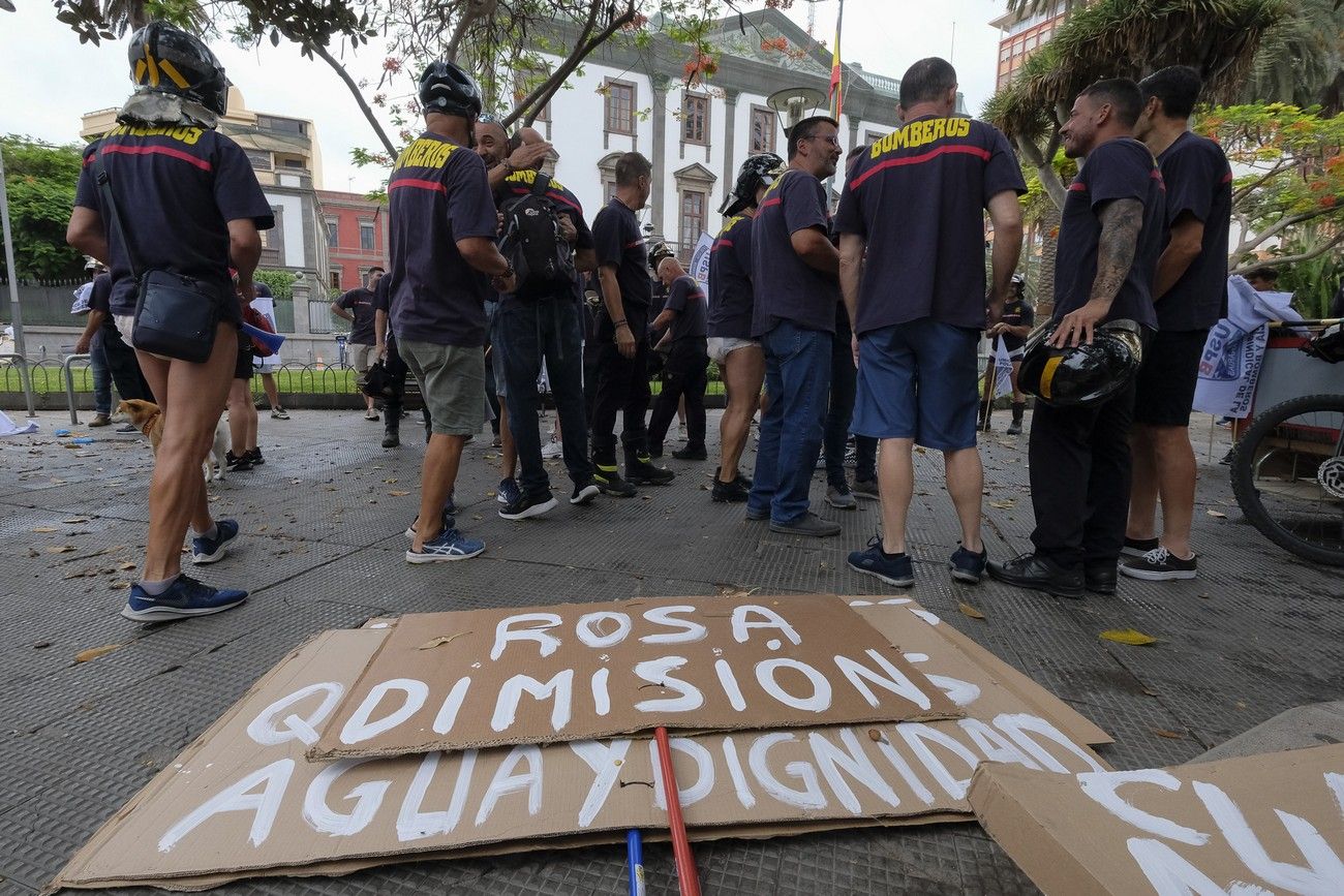 Manifestación bomberos de Las Palmas de Gran Canaria