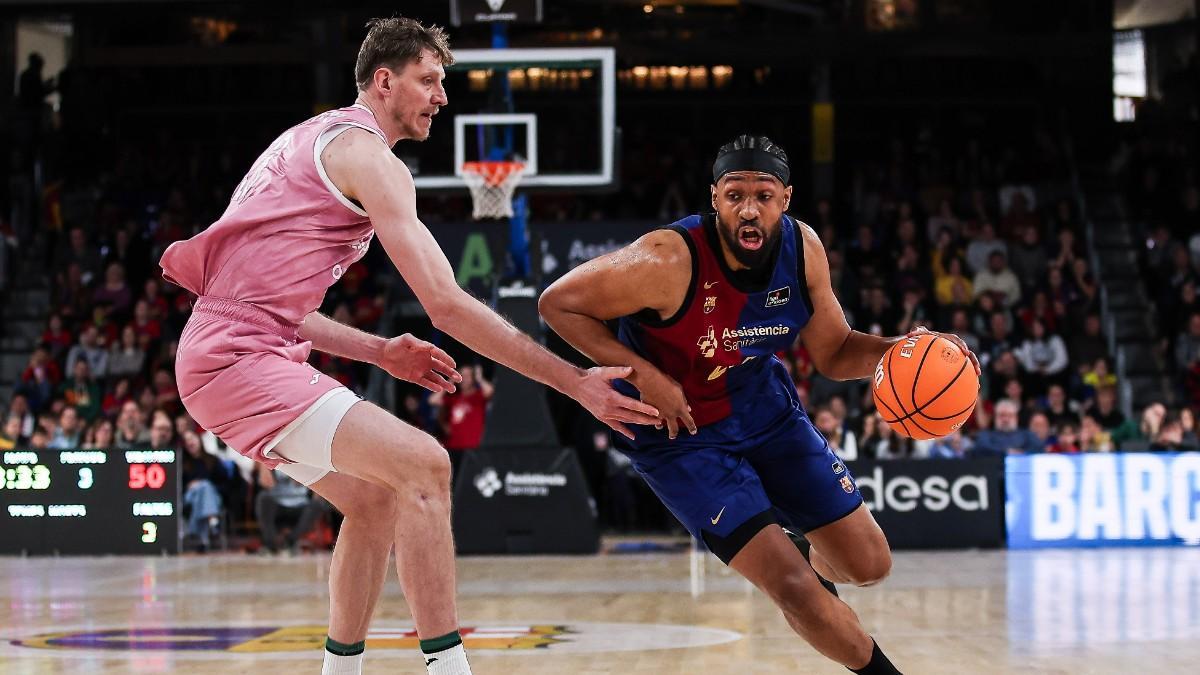 Jabari Parker y Artem Pustovyi, en el último derbi entre Barça y Joventut