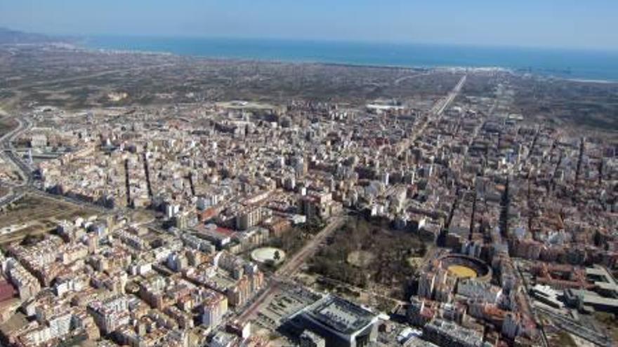 Vista aérea de la ciudad de Castelló.