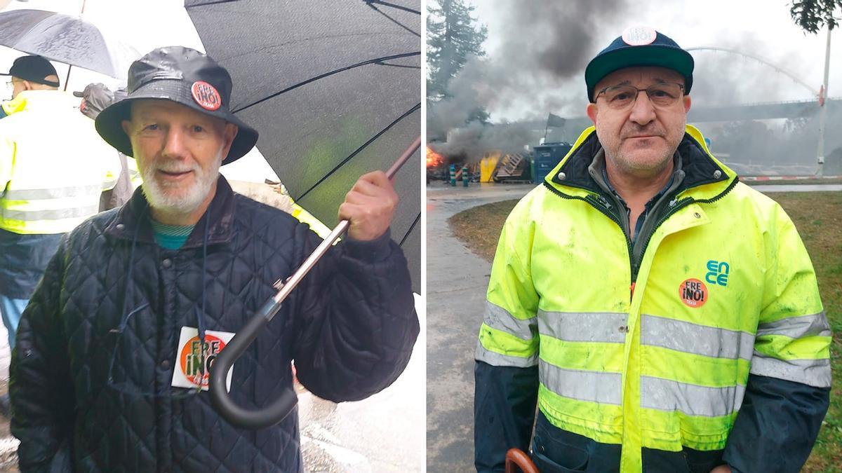 Pablo Álvarez y José Suárez en la movilización de este viernes.