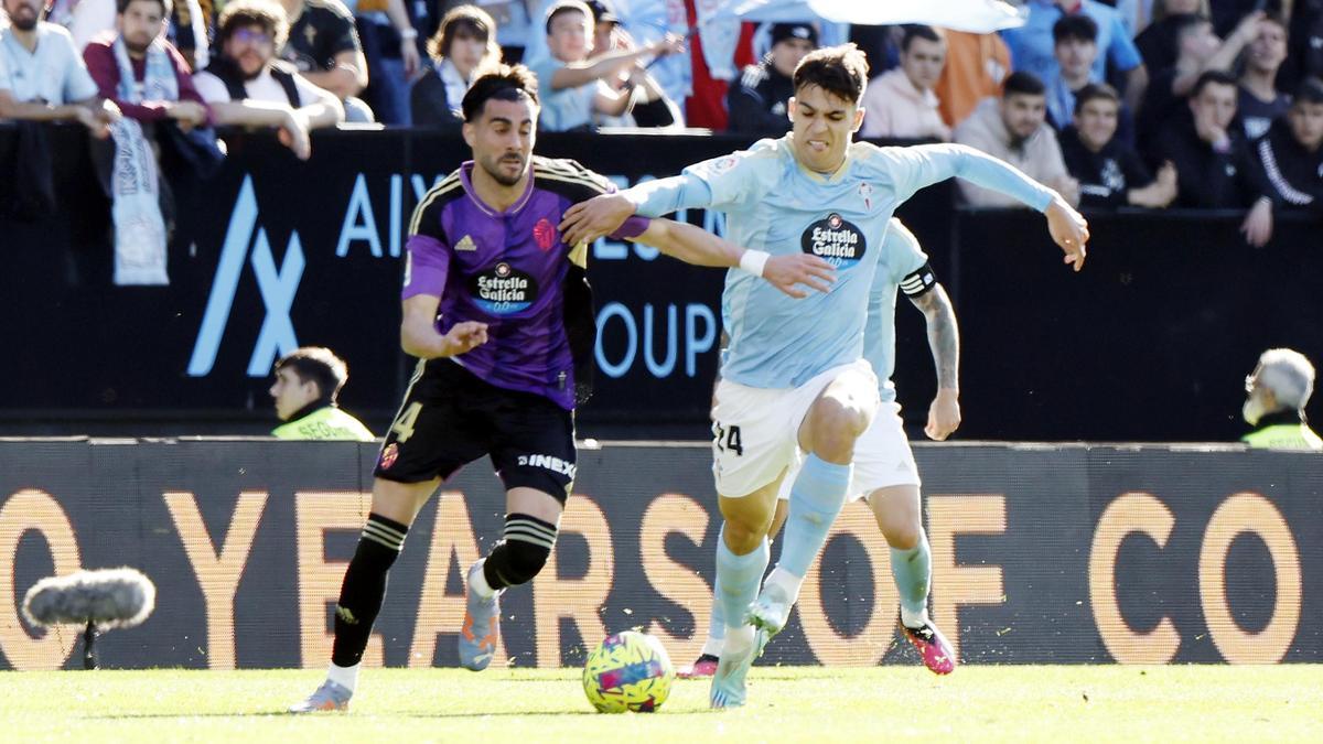 Gabri Veiga, durante el partido ante el Valladolid.