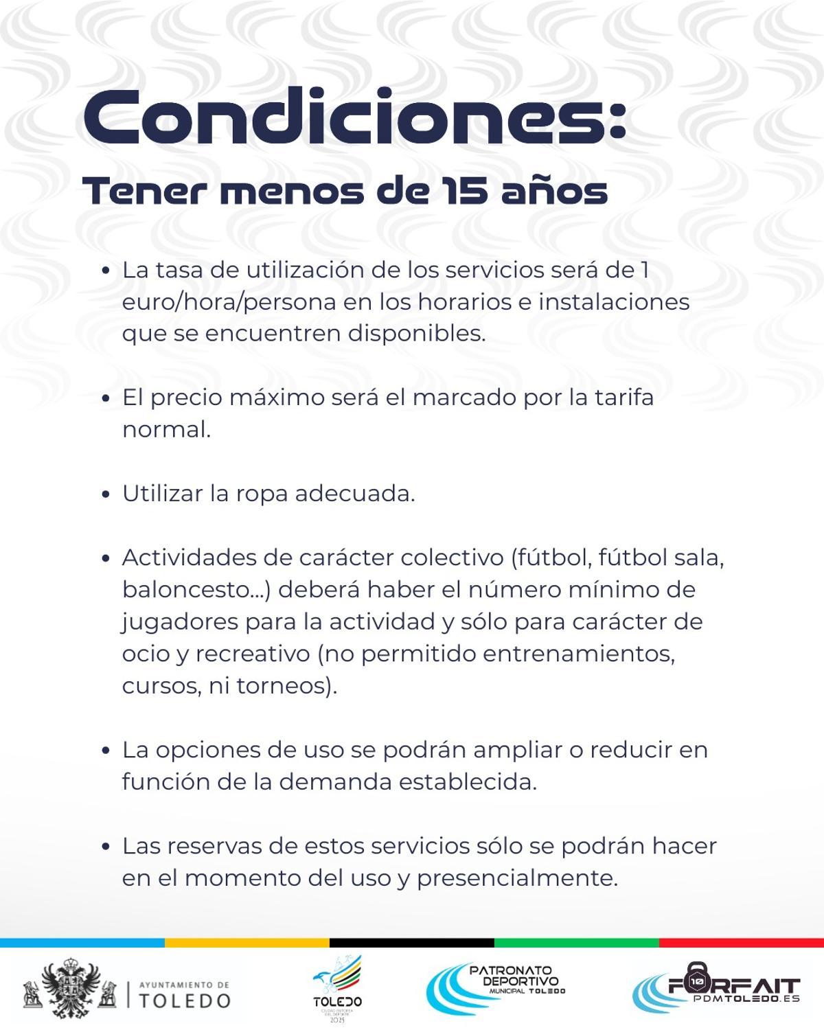 Condiciones de uso programa 'Navidades Deportivas'