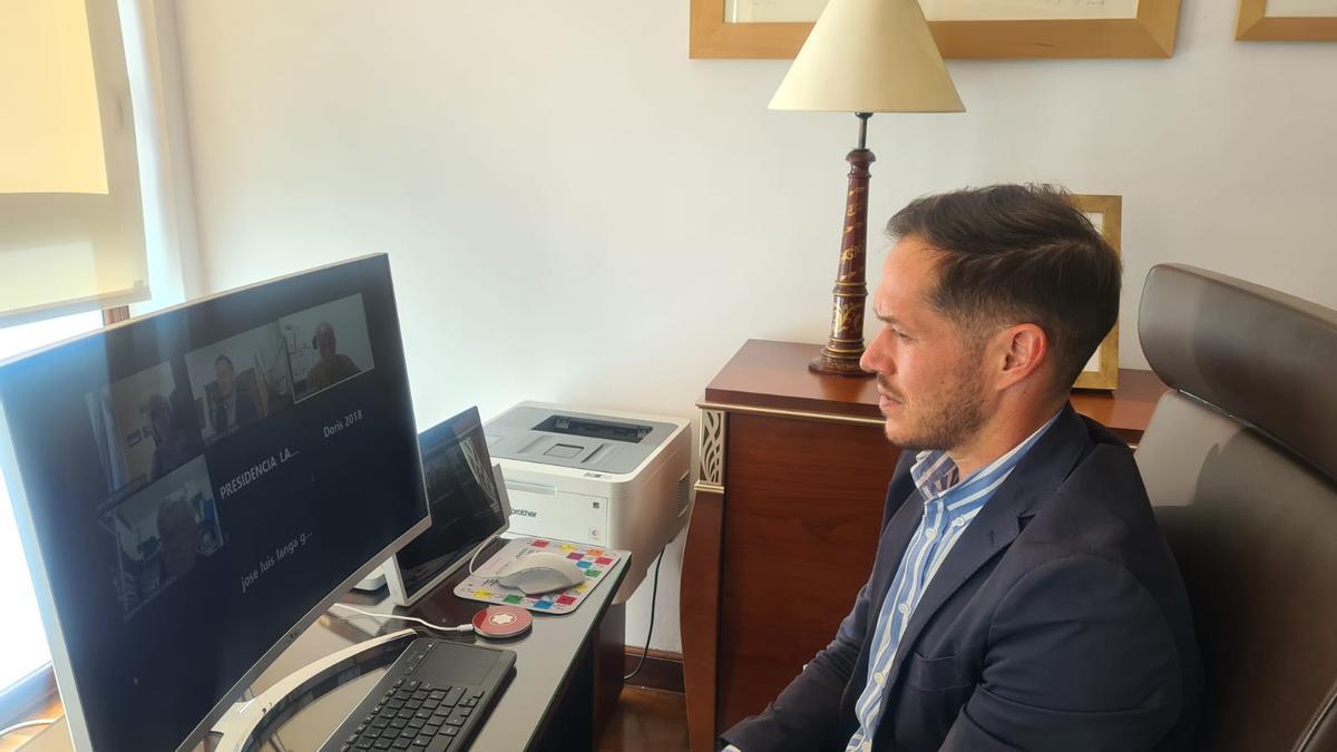 Mariano H. Zapata durante la reunión telemática con los titulares de Pacalc y ACAT.