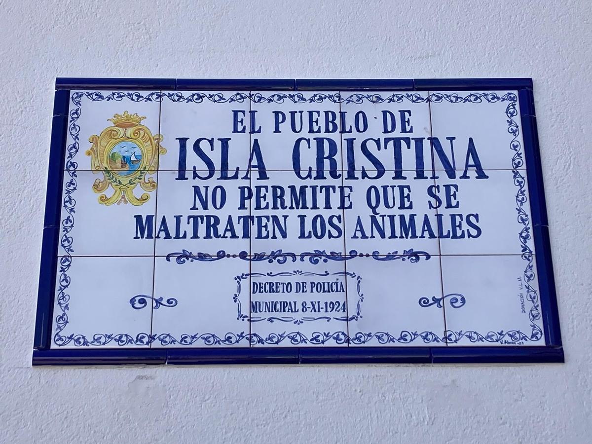 Azulejo en el pueblo onubense en Isla Cristina que recuerda el legado de Blas Infante.