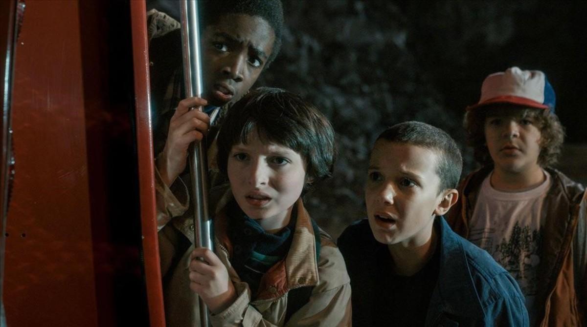 Los cuatro niños protagonistas de ’Stranger things’. 