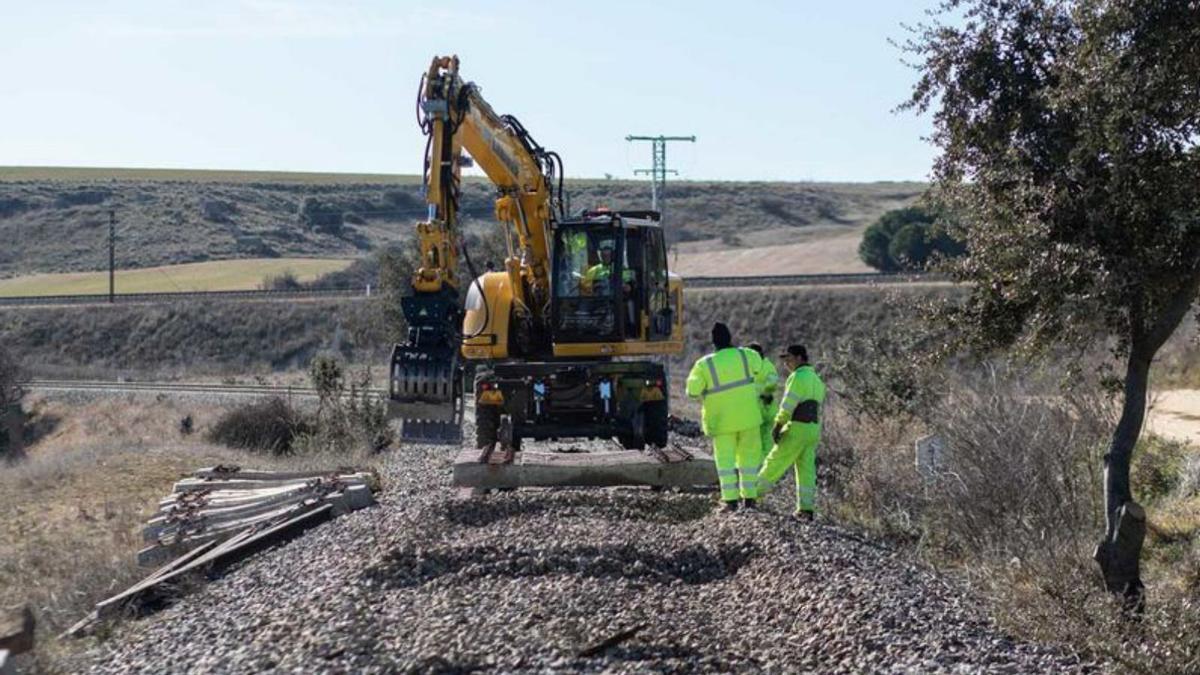 Estado de la traza tras la eliminación de carriles y traviesas