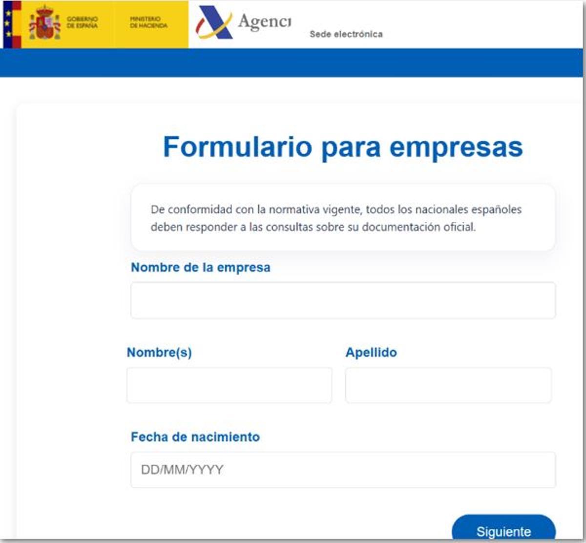 Formulario falso de la Agencia Tributaria por los ciberdelincuentes