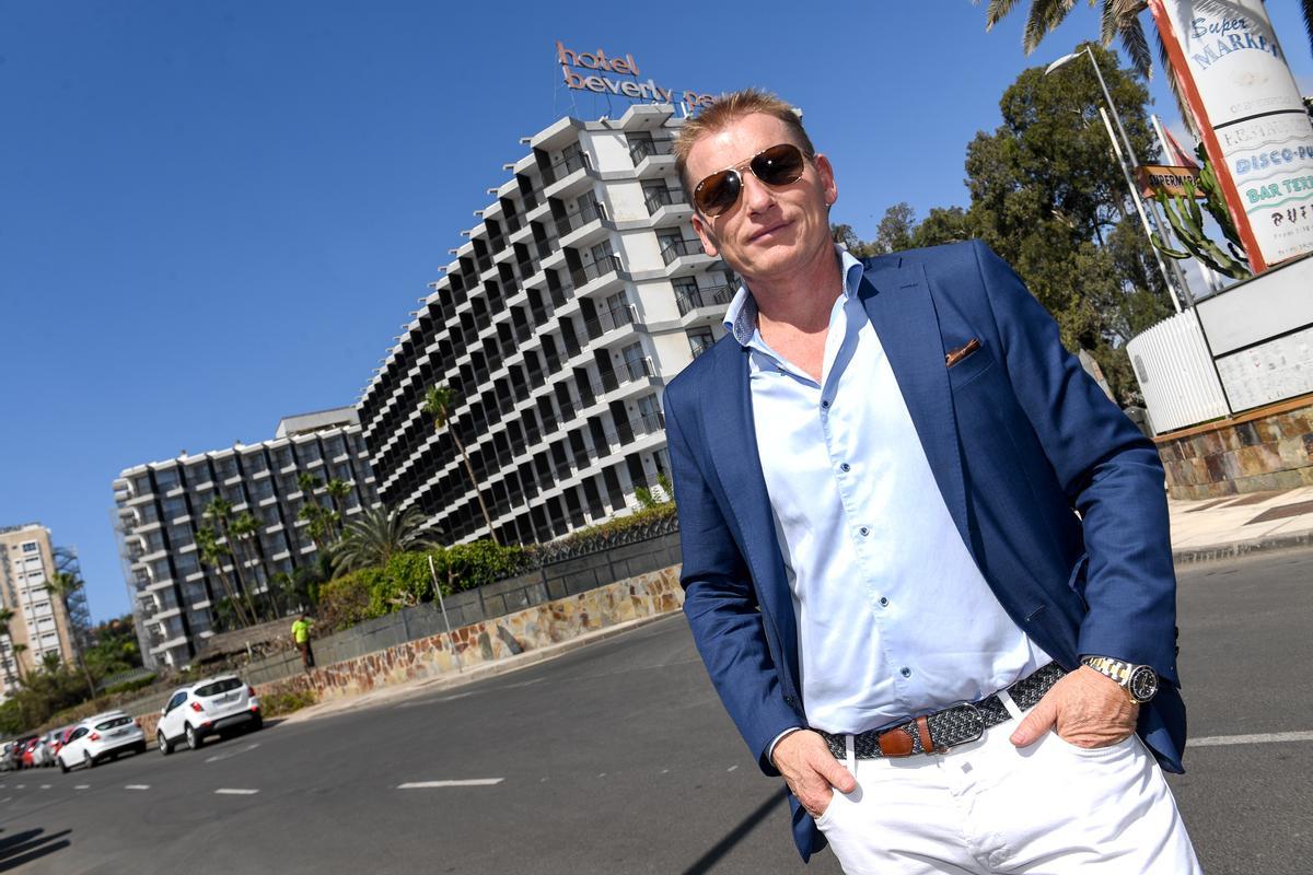El empresario noruego Kai Mikelsen, dueño de Servatur,en su viaje a Gran Canaria para negociar la compra del Beverly Park.