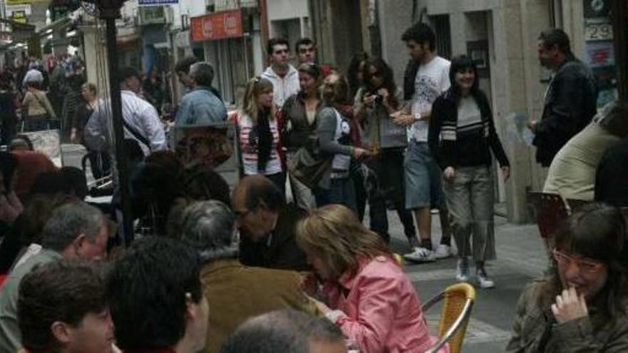 Terrazas en la calle Franja.