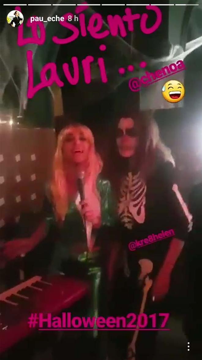 Paula Echevarría canta Chenoa en la noche de Halloween