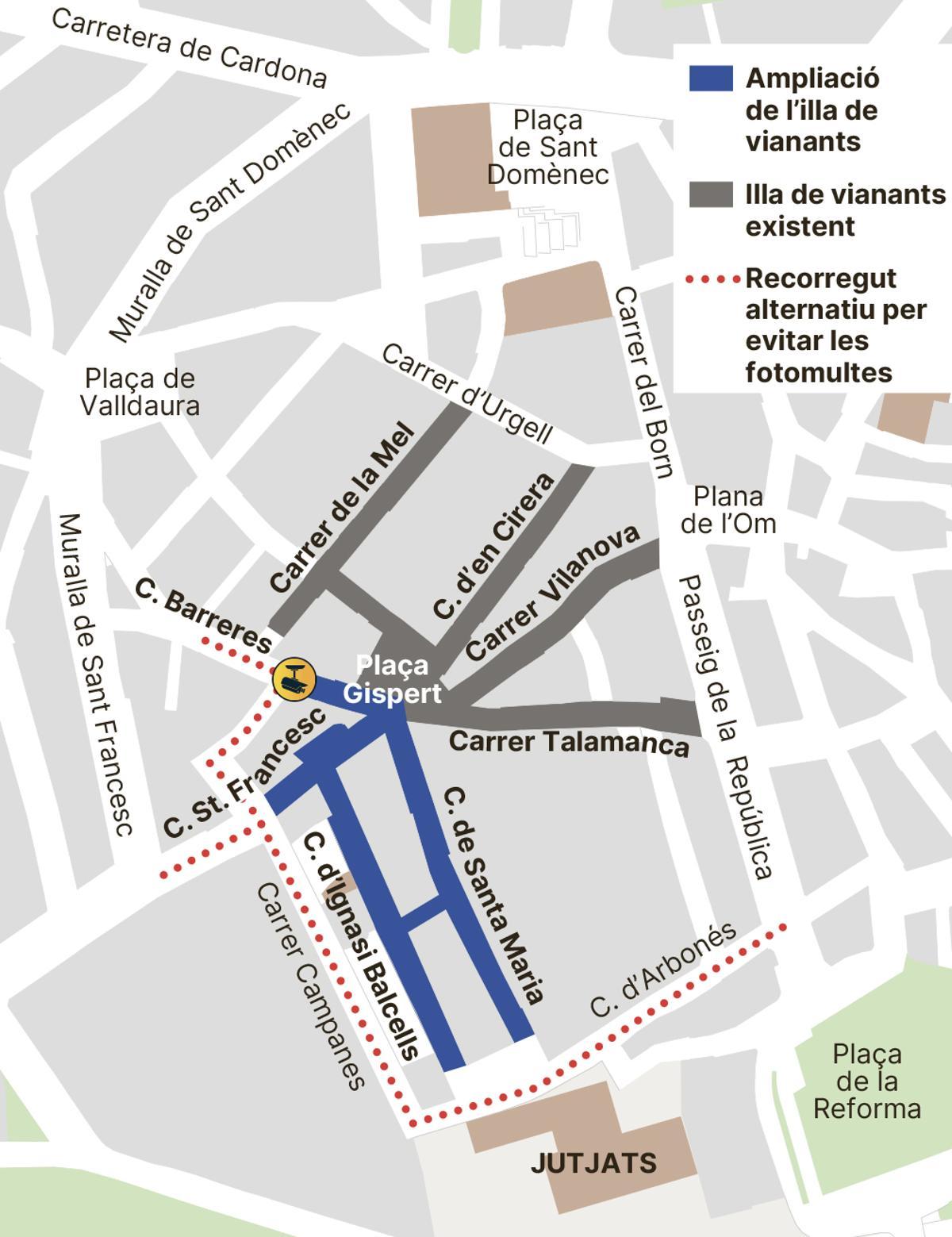 L'illa de vianants ampliada