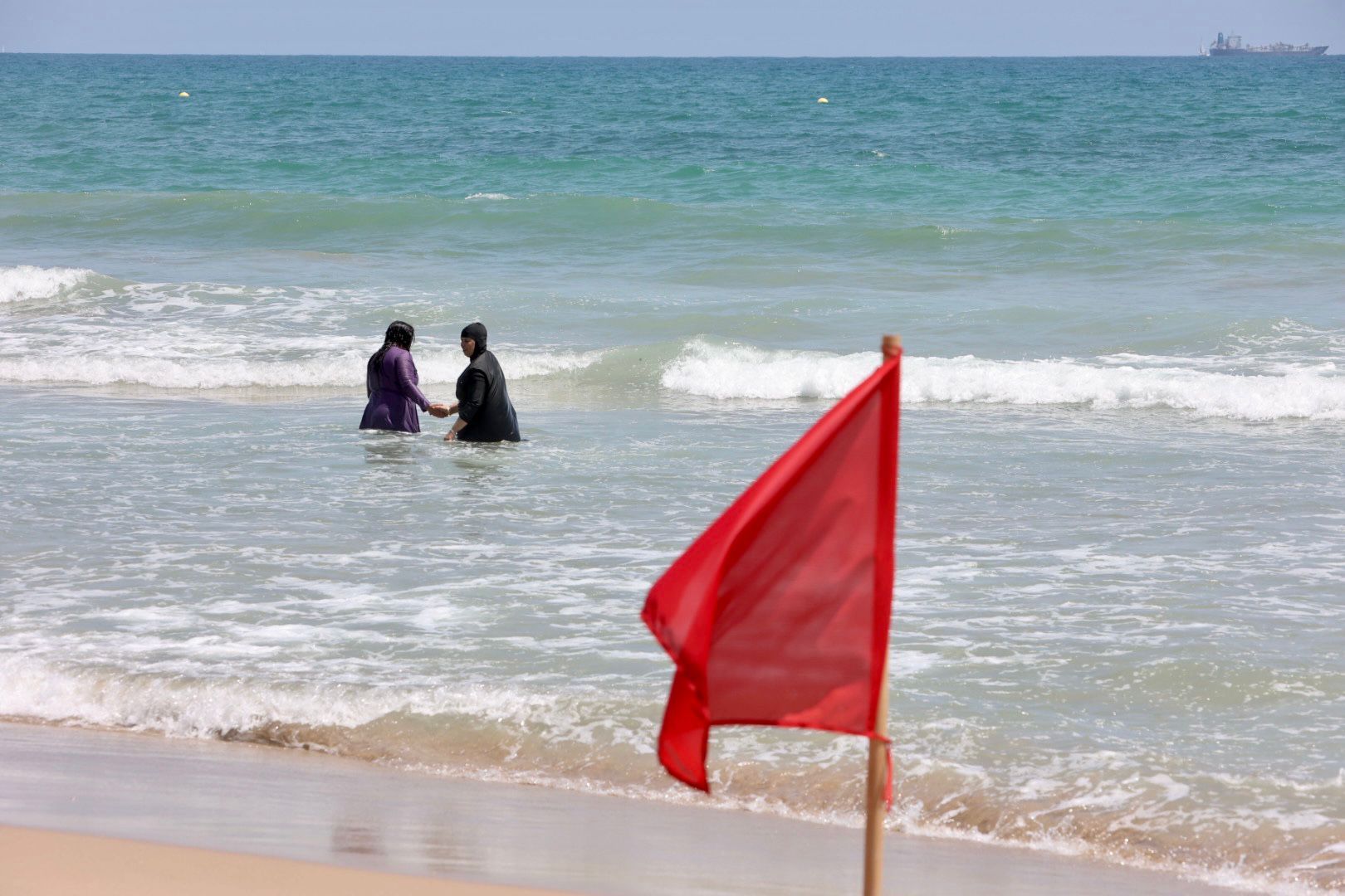 Bandera roja en la playa de Urbanova y la de perros por la mala calidad del agua