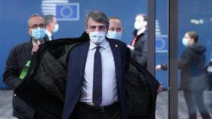 El presidente del Parlamento Europeo, David Sassoli, este jueves en Bruselas.