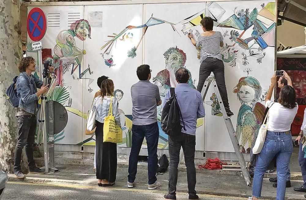 La Rambla se convierte  en un gran lienzo urbano