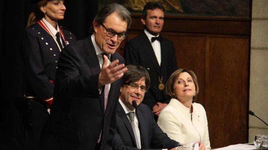 Artur Mas durant el seu comiat.