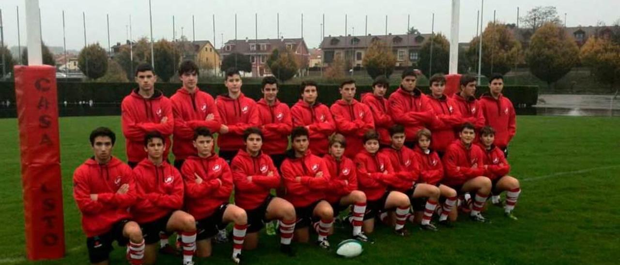 Equipo infantil del Gijón Rugby.